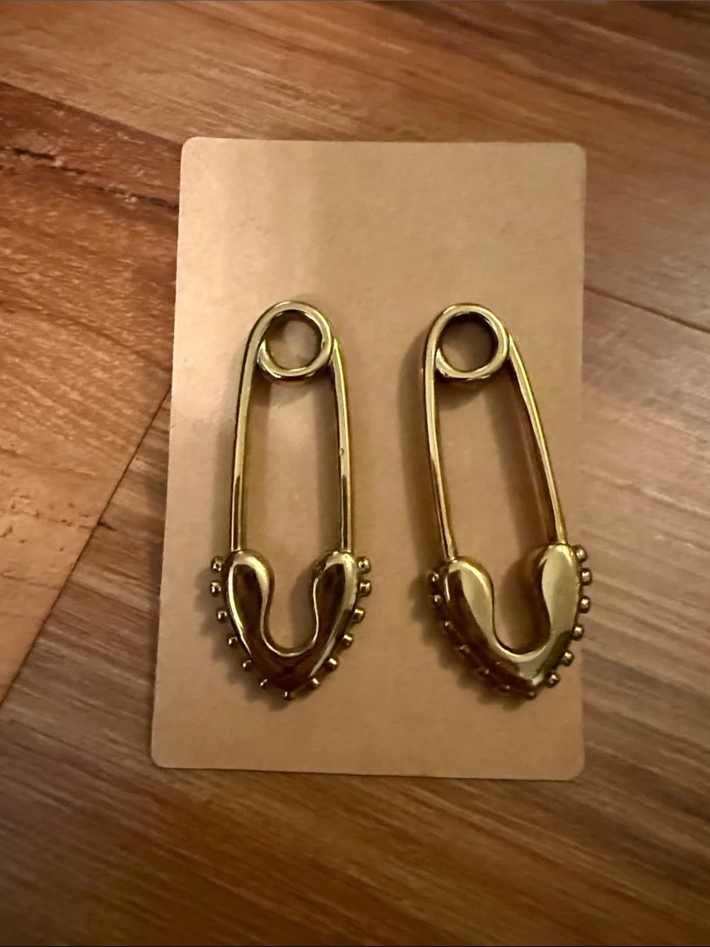 Gold Safety Pin Drop Earrings - Women Jewelry NWOT